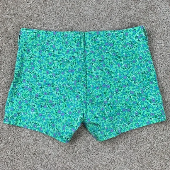 J. Crew green and purple floral denim shorts sz 12 - Picture 6 of 7